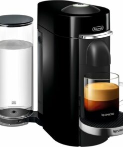 De'Longhi - Nespresso Vertuo Plus Deluxe Coffee and Espresso Maker by De'Longhi, Piano Black with Aeroccino Milk Frother - Piano Black