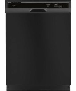 Whirlpool - 24" Front Control Built-In Dishwasher with 1-Hour Wash Cycle, 55dBA - Black
