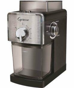 Capresso - 8-oz. Coffee Burr Grinder - Black/Silver