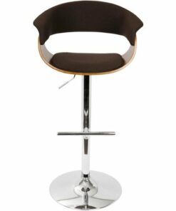 LumiSource - Vintage Mod Polyester Fabric Barstool - Walnut/Espresso
