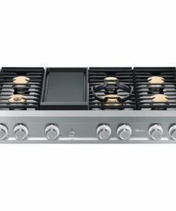 Dacor - Contemporary 48" Built-In Gas Cooktop with 6 Burners with SimmerSear and Griddle, Natural Gas - Silver Stainless Steel