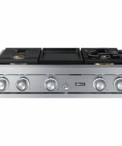 Dacor - Contemporary 36" Built-In Gas Cooktop with 4 Burners with SimmerSear and Griddle, Liquid Propane, High Altitude - Silver Stainless Steel