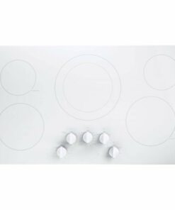 GE - 36" Built-In Electric Cooktop - White on White