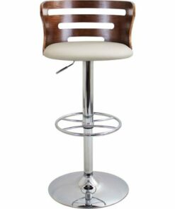 LumiSource - Cosi PU Leather Barstool - Walnut/Cream