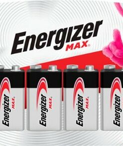 Energizer MAX 9V Batteries (4 Pack), 9 Volt Alkaline Batteries