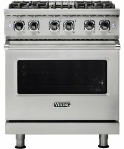 Viking - 4.7 Cu. Ft. Self-Cleaning Freestanding Dual Fuel LP Gas Convection Range - Stainless steel