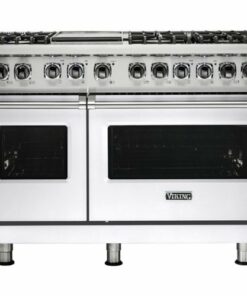 Viking - 7.3 Cu. Ft. Self-Cleaning Freestanding Double Oven Dual Fuel LP Gas Convection Range - White 0