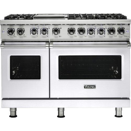 Viking - 7.3 Cu. Ft. Self-Cleaning Freestanding Double Oven Dual Fuel LP Gas Convection Range - White 0