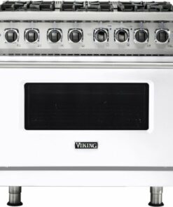 Viking - 5.6 Cu. Ft. Self-Cleaning Freestanding Dual Fuel LP Gas Convection Range - White 0