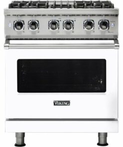 Viking - 4.7 Cu. Ft. Self-Cleaning Freestanding Dual Fuel Convection Range - White 1
