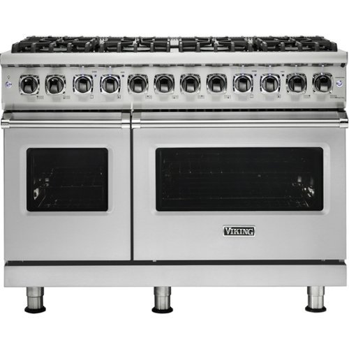 Viking - 7.3 Cu. Ft. Self-Cleaning Freestanding Double Oven Dual Fuel LP Gas Convection Range - Stainless steel 0