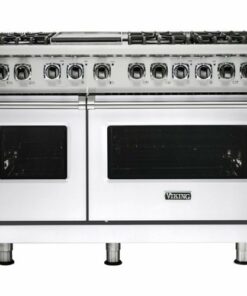 Viking - Self-Cleaning Freestanding Double Oven Dual Fuel Convection Range - White 2