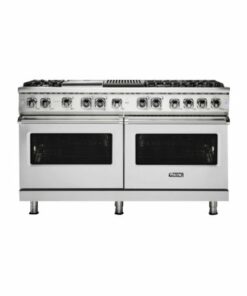 Viking - Self-Cleaning Freestanding Double Oven Dual Fuel Convection Range - Stainless steel 0