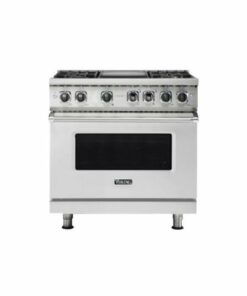 Viking - 5.6 Cu. Ft. Self-Cleaning Freestanding Dual Fuel LP Gas Convection Range - Stainless steel 1