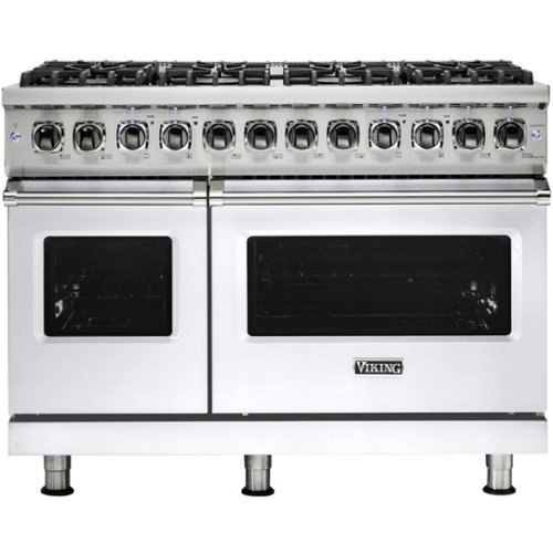 Viking - 7.3 Cu. Ft. Self-Cleaning Freestanding Double Oven Dual Fuel LP Gas Convection Range - White 1