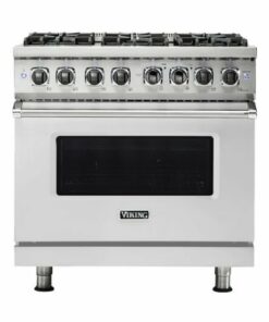 Viking - 5.6 Cu. Ft. Self-Cleaning Freestanding Dual Fuel Convection Range - Stainless steel 0