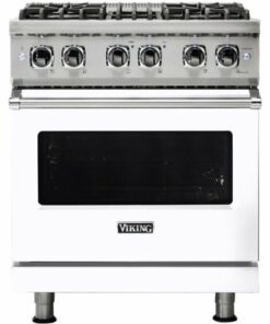 Viking - 4.7 Cu. Ft. Self-Cleaning Freestanding Dual Fuel LP Gas Convection Range - White 1