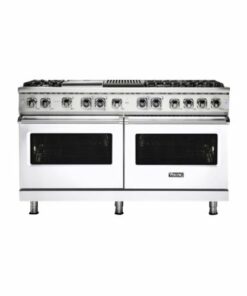 Viking - 9.4 Cu. Ft. Self-Cleaning Freestanding Double Oven Dual Fuel LP Gas Convection Range - White