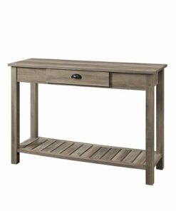 Walker Edison - 48" Wood Storage Entry Accent Table - Gray Wash
