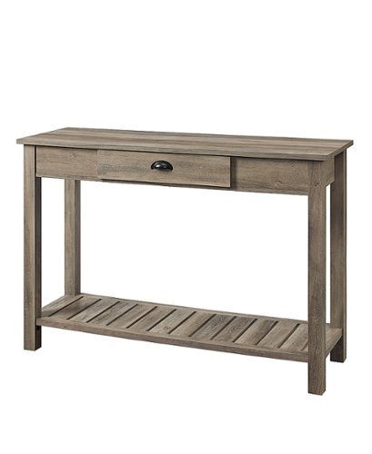 Walker Edison - 48" Wood Storage Entry Accent Table - Gray Wash