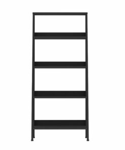 Walker Edison - 55" Leaning Ladder 4-Shelf Bookcase - Black