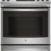 GE - 5.6 Cu. Ft. Slide-In Gas Convection Range - Stainless steel 0