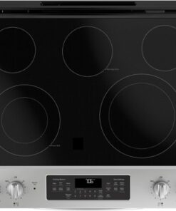 GE - 5.3 Cu. Ft. Slide-In Electric Convection Range - Stainless steel