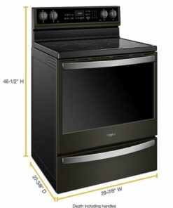 Whirlpool - 6.4 Cu. Ft. Freestanding Electric Convection Range with Self-Cleaning - Black Stainless Steel
