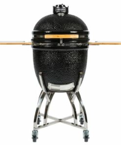 Coyote - Asado Charcoal Smoker with Cart and Side Shelves - Black/Stainless