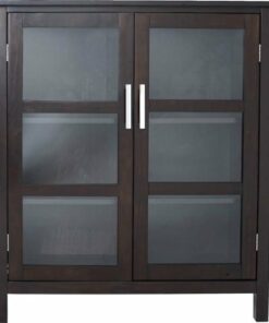 Simpli Home - Kitchener Medium Storage Cabinet - Dark Walnut Brown