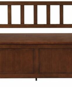 Simpli Home - Artisan Entryway Bench - Lacquer, Medium Auburn Brown