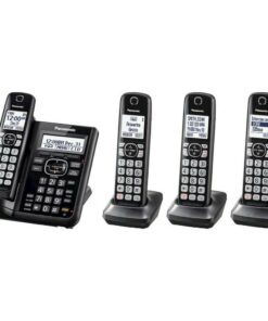 Panasonic - KX-TGF544B DECT 6.0 Expandable Cordless Phone System with Digital Answering System - Black