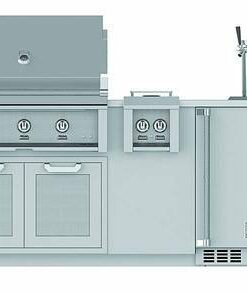 Hestan - 8' Outdoor Living Suite with Countertop, Beer Dispenser and Bar - Silver