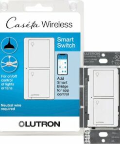 Lutron - Caseta Wireless Smart Lighting Switch for All Bulb Types or Fans, 6A - White
