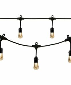 Enbrighten - Café Vintage Series LED Lights (48 feet/24 bulbs) - Black