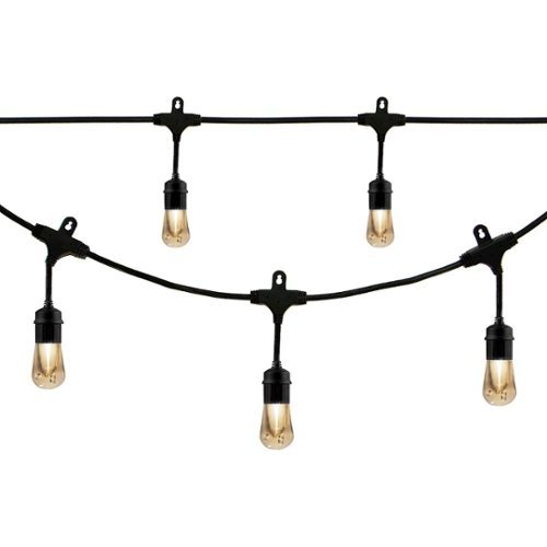 Enbrighten - Vintage Café LED Lights (24 feet/12 bulbs) - Black
