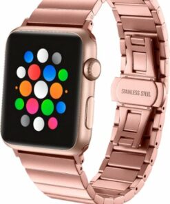 Platinum™ - Stainless Steel Link Band for Apple Watch 42mm, 44mm, 45mm (Series 1-8) and Apple Watch Ultra 49mm - Rose Gold