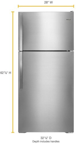 Whirlpool - 14.3 Cu. Ft. Top-Freezer Refrigerator - Monochromatic Stainless Steel