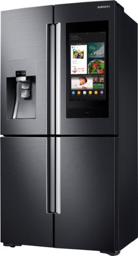 Samsung - Family Hub 28 Cu. Ft. 4-Door Flex French Door  Fingerprint Resistant Refrigerator - Black Stainless Steel
