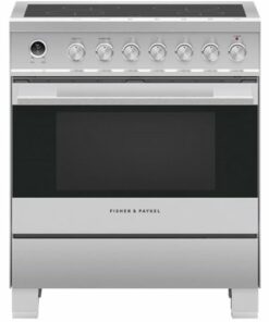 Fisher & Paykel - 3.5 Cu. Ft. Self-Cleaning Freestanding Electric Induction Convection Range - Stainless Steel/Black Glass