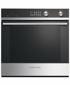 Fisher & Paykel - 23.5" Built-In Single Electric Convection Wall Oven - Polished Stainless Steel/Black Glass