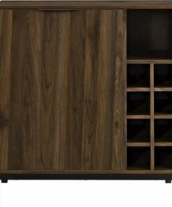 Walker Edison - Bar Cabinet with Wine Storage - Dark Walnut