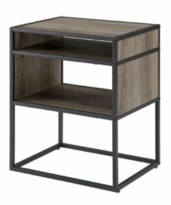 Walker Edison - Industrial Modern End / Side Table - Gray Wash