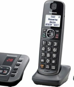 Panasonic - KX-TGE633M DECT 6.0 Expandable Cordless Phone System with Digital Answering System - Metallic Black