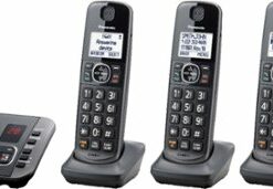 Panasonic - KX-TGE645M DECT 6.0 Expandable Cordless Phone System with Digital Answering System - Metallic Black