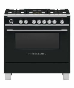 Fisher & Paykel - 4.9 Cu. Ft. Self-Cleaning Freestanding Dual Fuel Convection Range - Stainless Steel/Black Glass