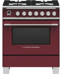 Fisher & Paykel - 2.9 Cu. Ft. Self-Cleaning Freestanding Dual Fuel Convection Range - Red