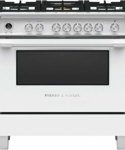 Fisher & Paykel - 4.9 Cu. Ft. Self-Cleaning Freestanding Dual Fuel Convection Range - White