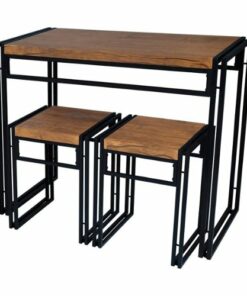 ürb SPACE - Urban Small Dining Table Set - Black With Brown