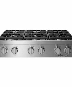 Dacor - Professional 36" Built-In Gas Cooktop with 6 burners with SimmerSear , Natural Gas, High Altitude - Silver Stainless Steel